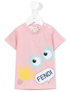 Fendi Kids - Logo Print T-shirt - Kids - Cotton - 24 Mth, Pink/purple