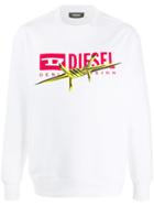 Diesel S-bay-bx5 Logo Sweatshirt - White