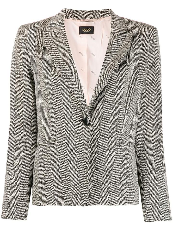 Liu Jo Herringbone Print Blazer - Neutrals