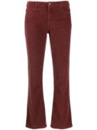 Haikure Flared Cropped Trousers - Brown