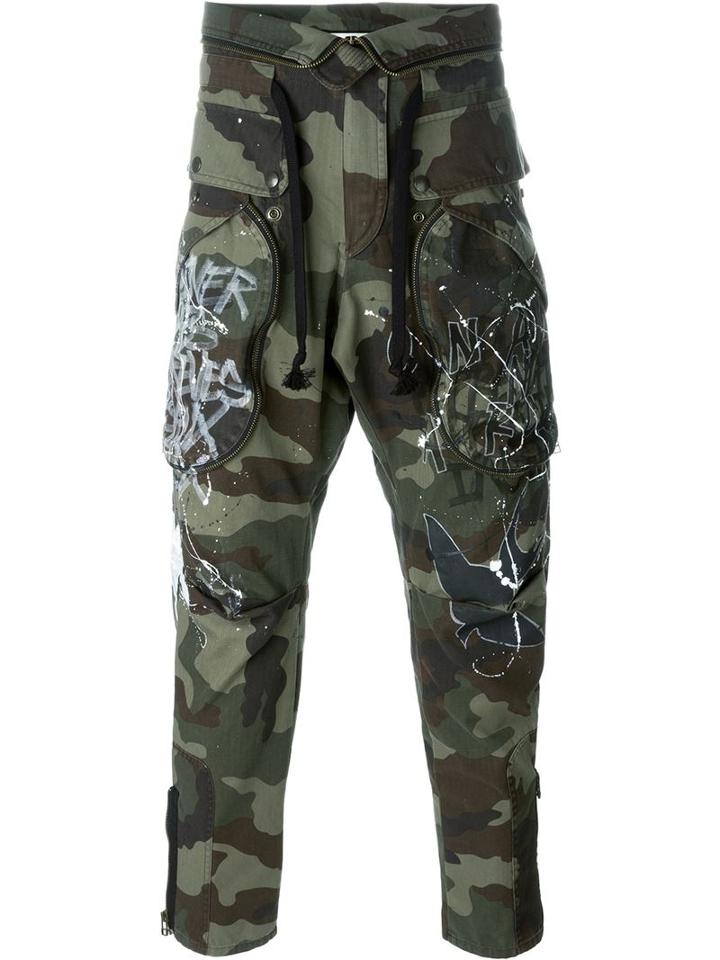 Faith Connexion Camouflage Cargo Trousers, Men's, Size: M, Black, Cotton