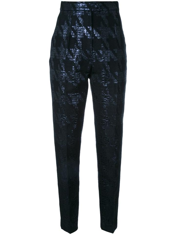 Martin Grant Houndstooth Cigarette Trousers - Black