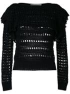 Philosophy Di Lorenzo Serafini - Open Weave Knit Jumper - Women - Cotton - 36, Black, Cotton