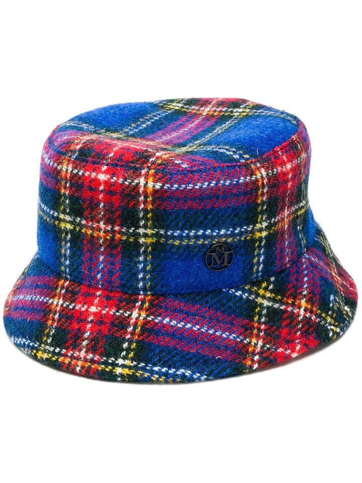 Maison Michel Tartan Bucket Hat - Blue