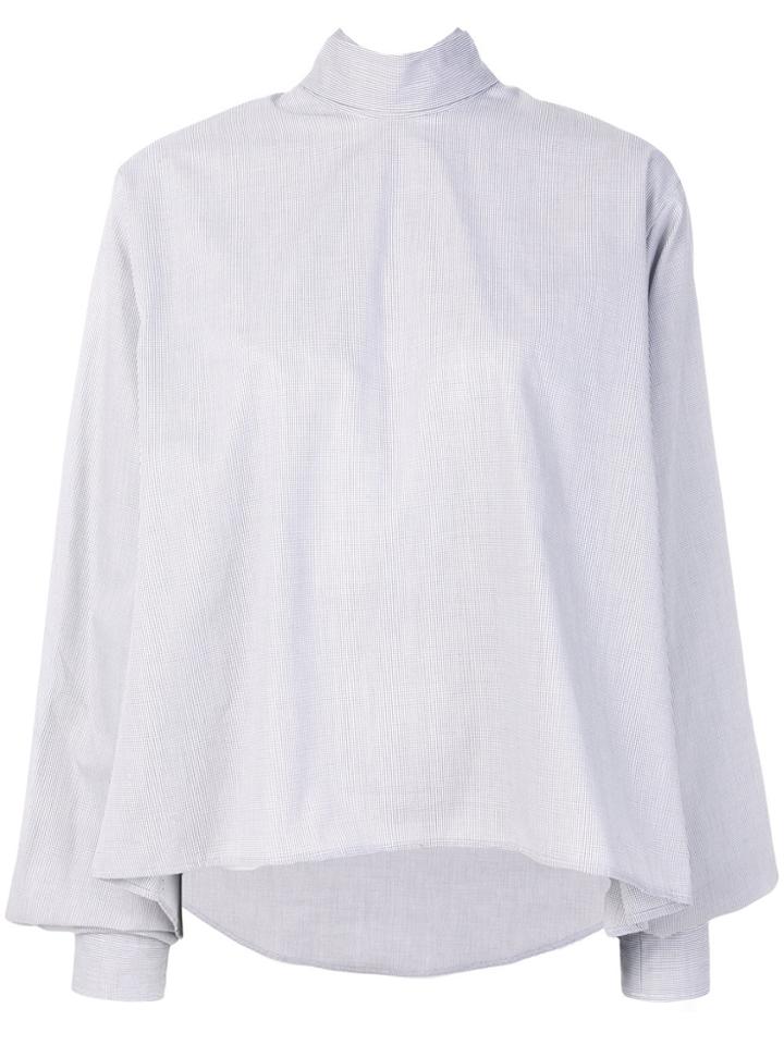 Mm6 Maison Margiela Oversized Tie Neck Blouse - Grey
