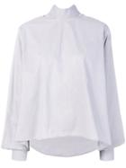 Mm6 Maison Margiela Oversized Tie Neck Blouse - Grey