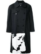 Misbhv - Kiss Print Trenchcoat - Unisex - Viscose/cotton/spandex/elastane - L, Black, Viscose/cotton/spandex/elastane
