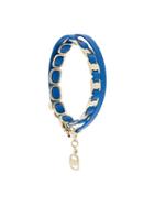 Salvatore Ferragamo Gancini Link Wrap Bracelet, Women's, Blue