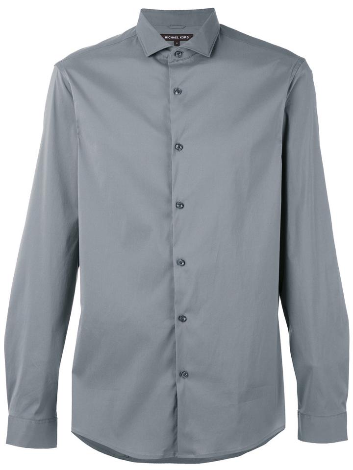 Curved Hem Shirt - Men - Cotton/nylon/spandex/elastane - Xxl, Grey, Cotton/nylon/spandex/elastane, Michael Kors