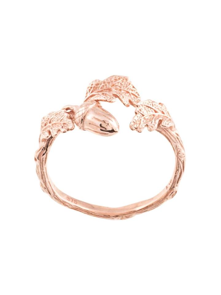 Karen Walker Acorn And Leaf Ring - Metallic