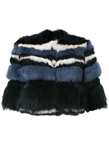 Andrea Bogosian Fur Cropped Jacket, Women's, Size: P, Blue, Fox Fur/rabbit Fur