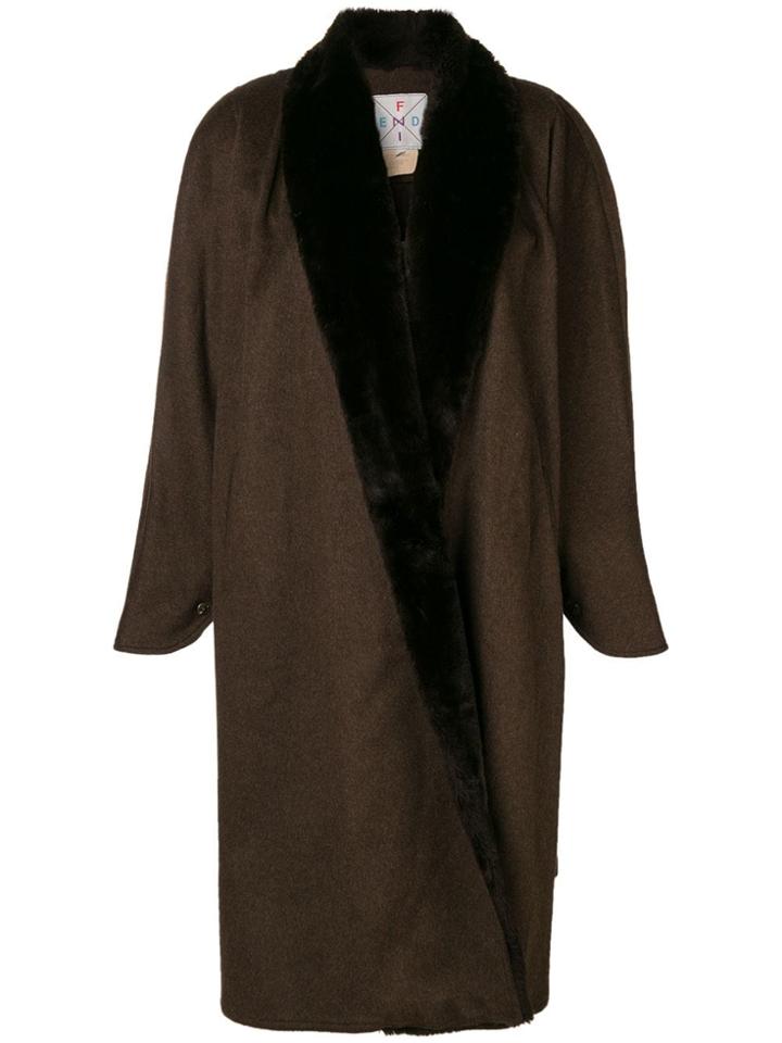 Fendi Vintage 1980's Faux Fur Coat - Brown