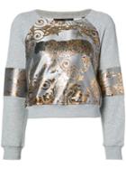 Philipp Plein - Aconito Tiger Jacquard Sweatshirt - Women - Cotton/polyester - S, Grey, Cotton/polyester