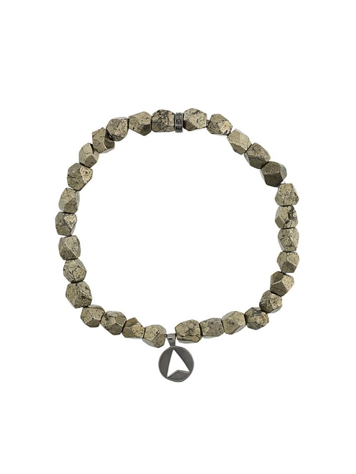 Northskull Pyrite Stone Insignia Charm Bracelet - Metallic