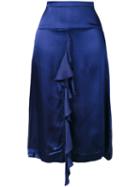 Ruffle Trim Skirt - Women - Viscose - 1, Blue, Viscose, Bellerose