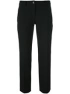 Versace Collection Cropped Tailored Trousers, Women's, Size: 46, Black, Polyester/spandex/elastane/viscose/polyester