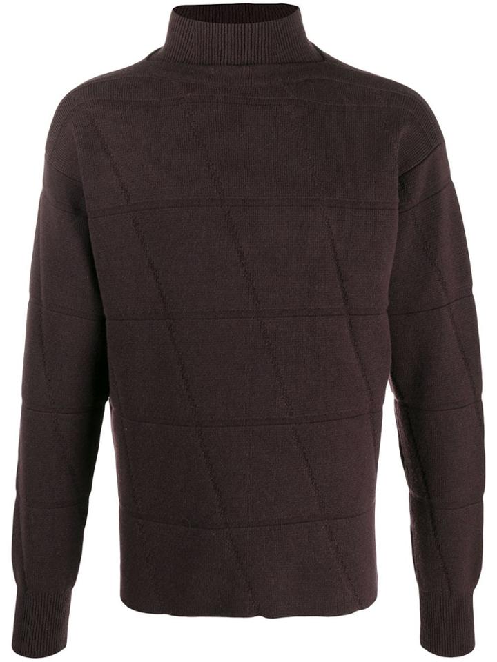 Ermenegildo Zegna Checked Cashmere Jumper - Brown