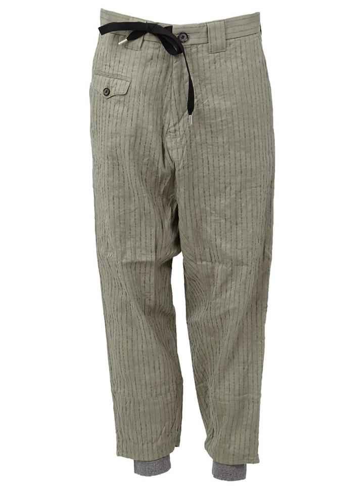 Miharayasuhiro Drawstring Striped Trousers