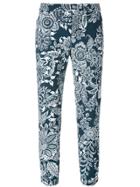 Fay Cropped Floral Trousers - Blue