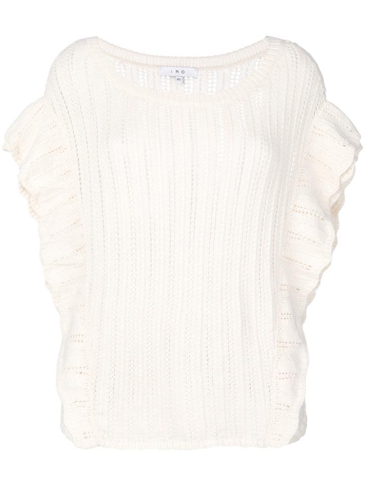 Iro - Dafgana Pointelle-knit Top - Women - Wool/alpaca/acrylic - S, Nude/neutrals, Wool/alpaca/acrylic