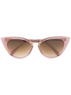 Oscar De La Renta Rectangle Cat Eye Sunglasses - Pink