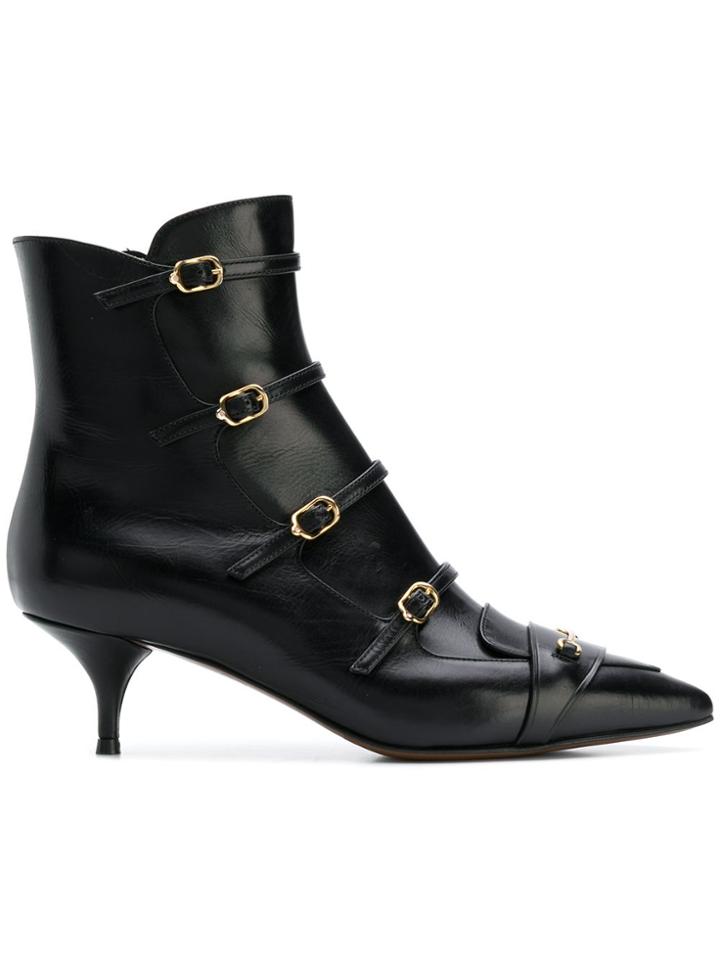 L'autre Chose Multiple Buckle Ankle Boots - Black