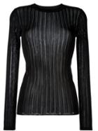 Dkny Sheer Stripe Jumper, Women's, Size: Medium, Black, Viscose