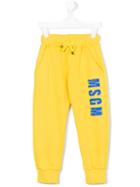 Msgm Kids - Logo Track Pants - Kids - Cotton - 10 Yrs, Yellow/orange