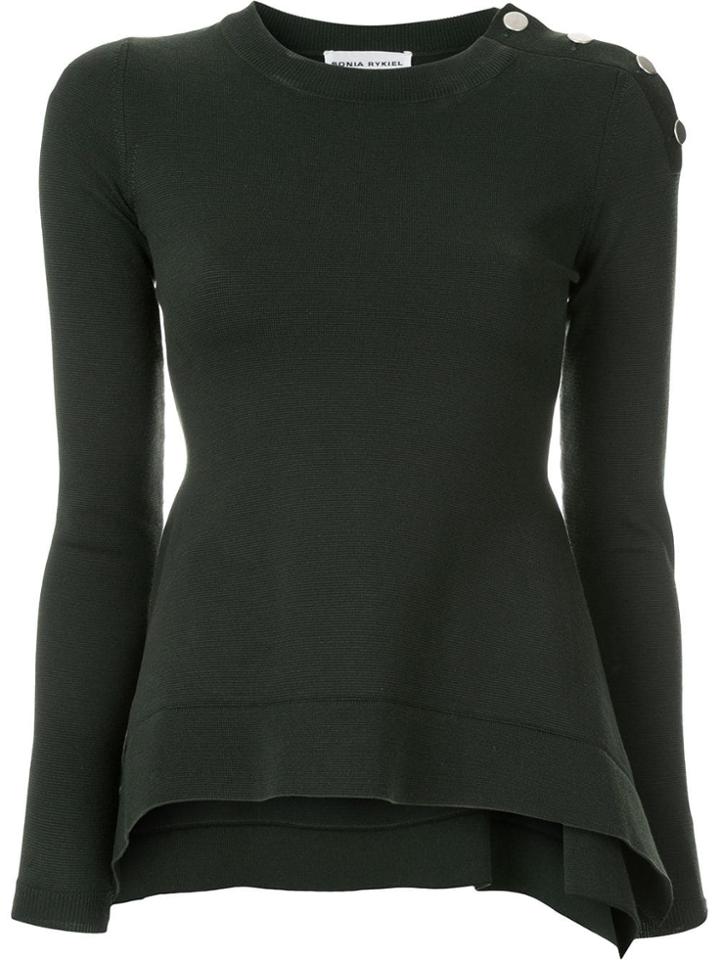 Sonia Rykiel Buttoned Asymmetric Jumper - Green