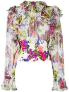 Dolce & Gabbana Floral Ruffled Blouse - White