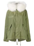 Mr & Mrs Italy White Raccoon Fur Hooded Parka - Green