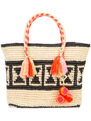 Yosuzi - Juli Geo Tassel Rope Tote - Women - Cotton/straw (brown) - One Size, Cotton/straw