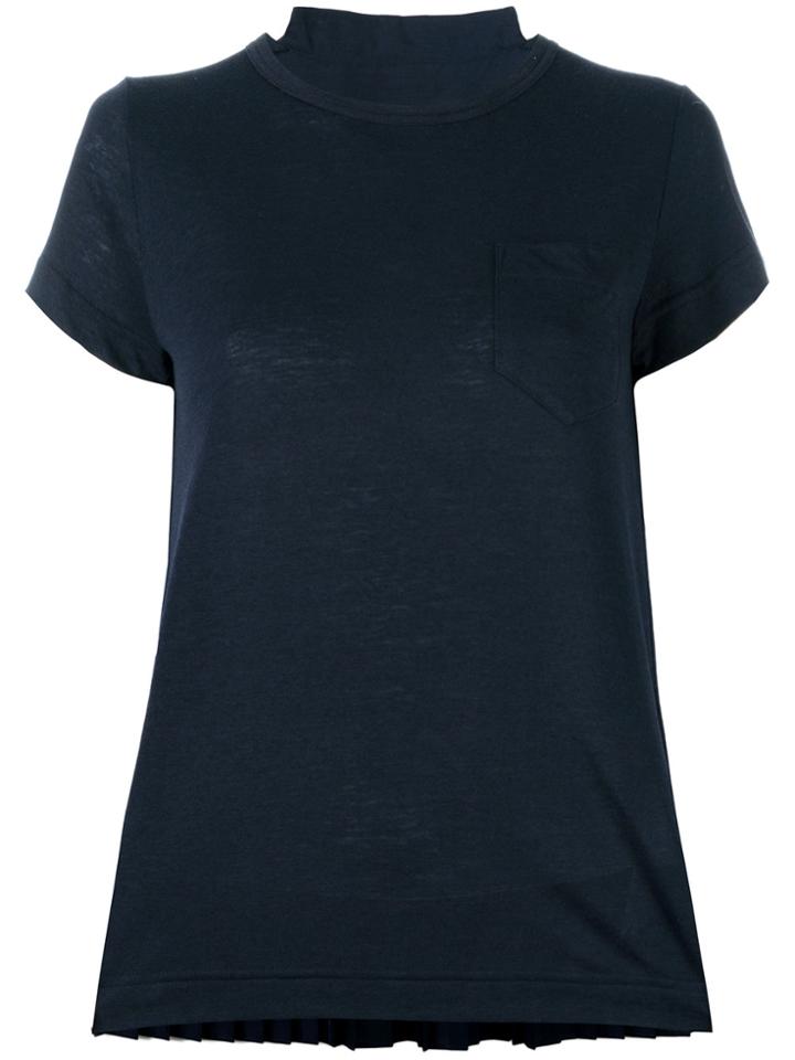Sacai Tribal Lace Panelled T-shirt - Blue