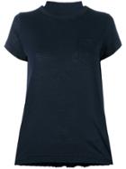 Sacai Tribal Lace Panelled T-shirt - Blue