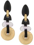 Monies Aztec Inspired Drop Earrings - Black