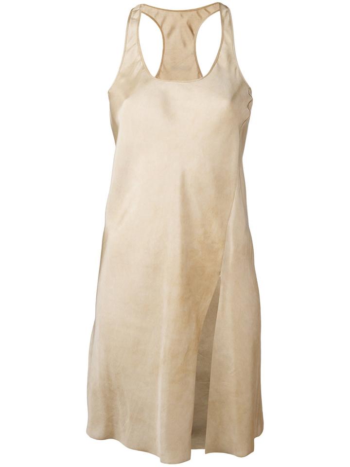 Uma Wang Side Slit Top, Women's, Size: Small, Nude/neutrals, Cupro/viscose