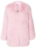 Givenchy - Fox Fur Collarless Jacket - Women - Silk/cotton/fox Fur/acetate - 36, Pink/purple, Silk/cotton/fox Fur/acetate