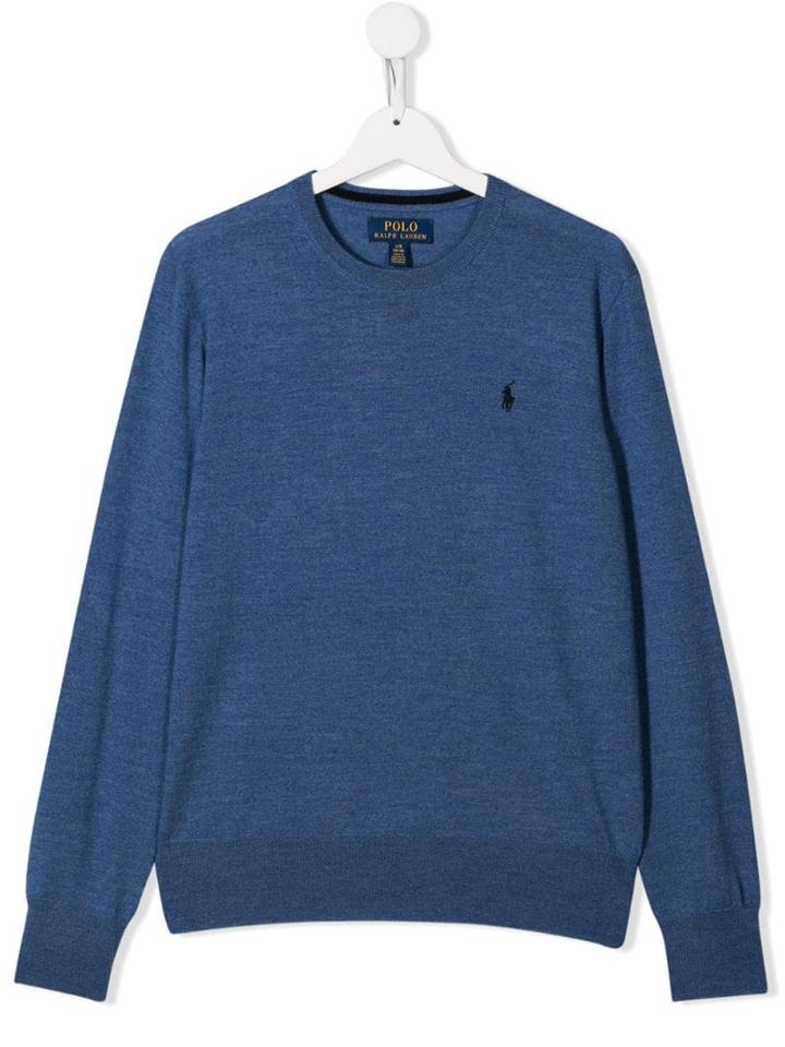 Ralph Lauren Kids Teen Crew Neck Knit Sweater - Blue