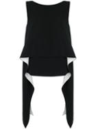 Givenchy - Draped Panel Sleeveless Top - Women - Silk/spandex/elastane/acetate/viscose - 40, Black, Silk/spandex/elastane/acetate/viscose