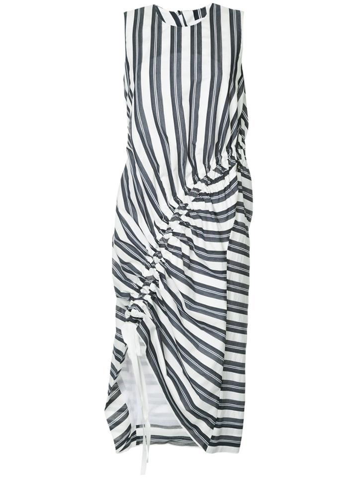 Christopher Esber Stripe Gathered Midi Dress - Blue