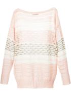 Escada Vintage Open Knit Sweater, Women's, Size: 44, Pink/purple