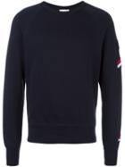 Moncler Crew Neck Sweatshirt, Men's, Size: Large, Blue, Cotton