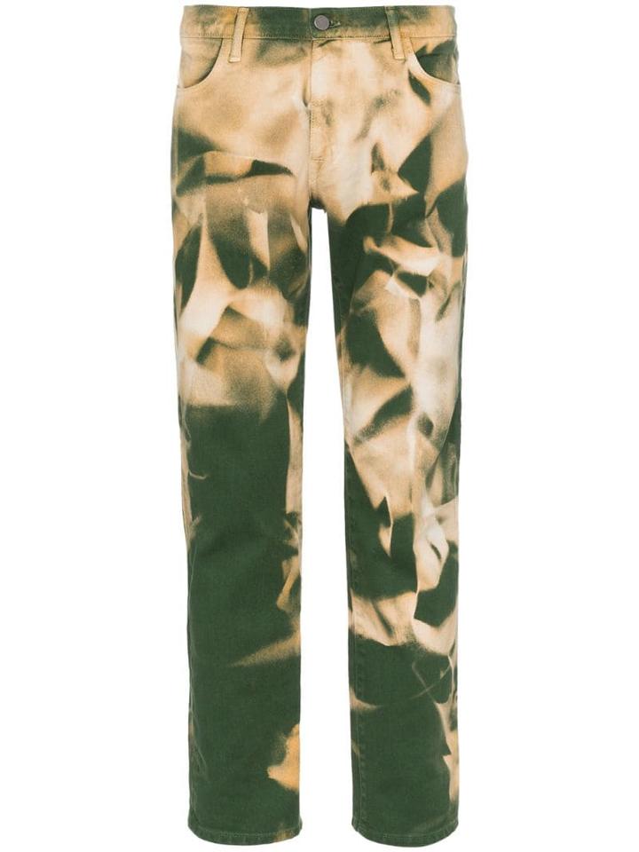 424 424 X Armes Bleach Denim Pants - Green