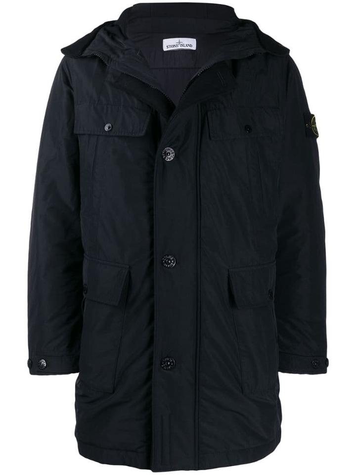 Stone Island Padded Logo Parka - Black
