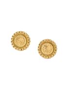 Chanel Pre-owned Cc Logo Button Earrings - Gold