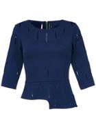 Gloria Coelho Cut Out Blouse - Blue