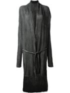 Lost & Found Ria Dunn Tie Waist Long Cardigan, Women's, Size: Small, Grey, Silk/cotton