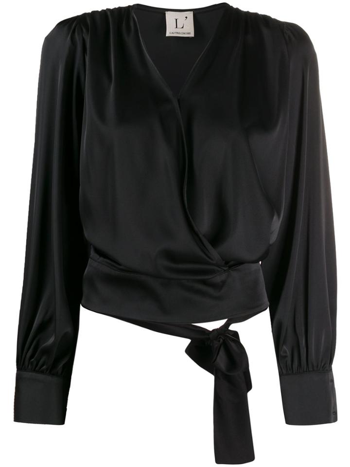 L'autre Chose Satin Blouse - Black