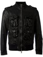 Neil Barrett Pocket Jacket, Men's, Size: Large, Black, Buffalo Leather/cupro/polyamide/spandex/elastane