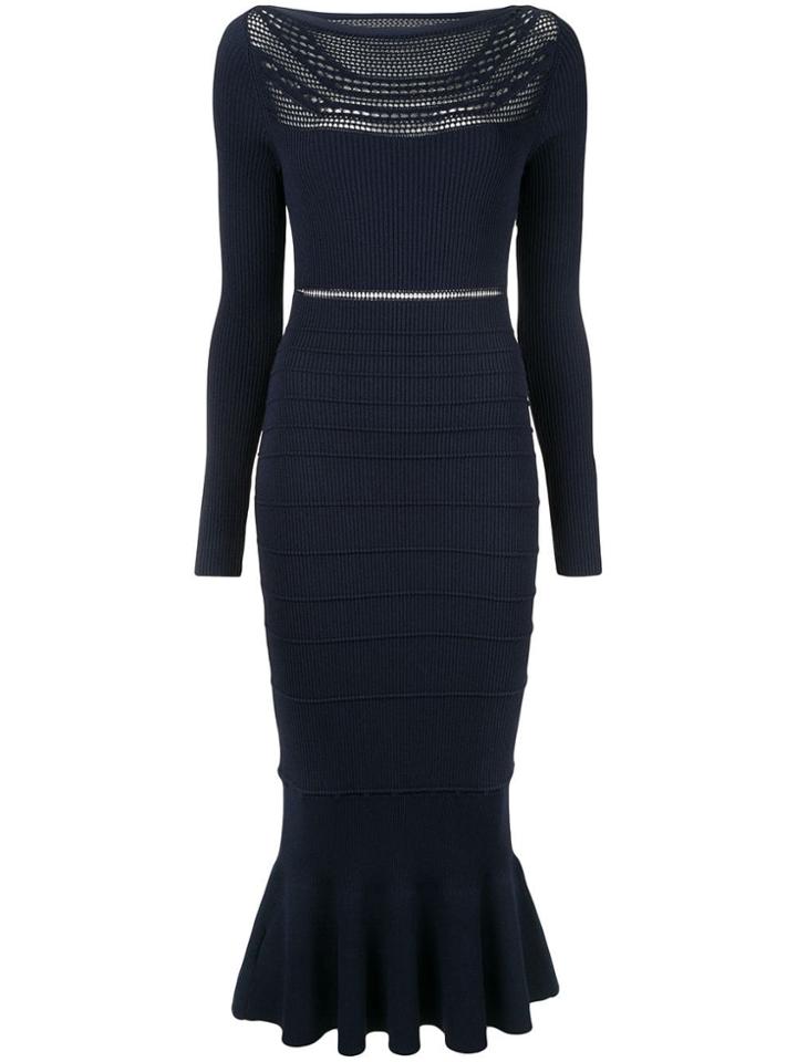 Comme Moi Peplum Hem Dress - Blue